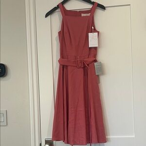 Gal Meets Ruth Coral Belted Dress